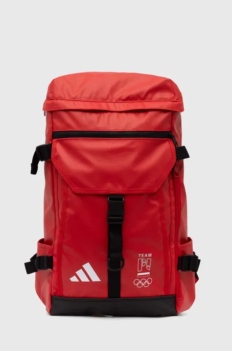 Ruksak adidas Performance Olympic boja: crvena, veliki, bez uzorka, JF1018
