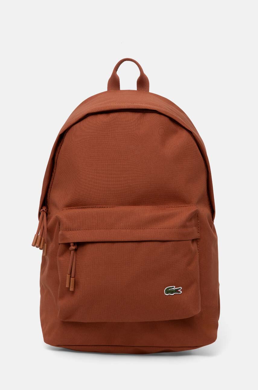 Lacoste rucsac culoarea maro, mare, neted, NU4592NE