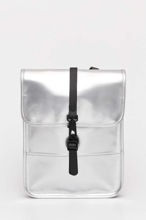 Раница Rains Backpack Micro W3 в сребристо голям размер с изчистен дизайн 13010-51