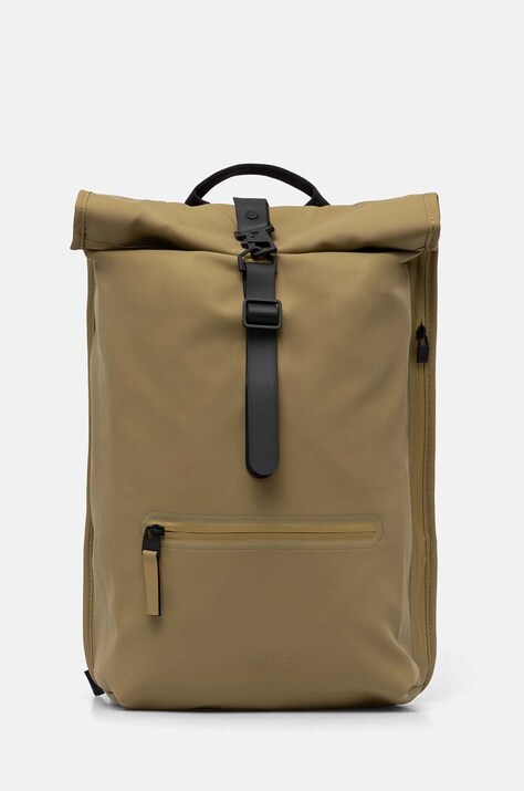 Rains plecak Rolltop Rucksack W3 kolor zielony duży gładki 13320-44