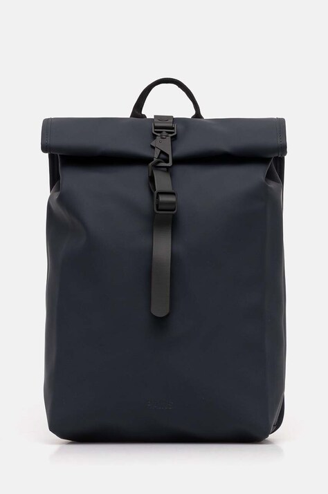 Rains rucsac Rolltop Rucksack Mini W3 culoarea albastru marin, mare, neted, 13330-47