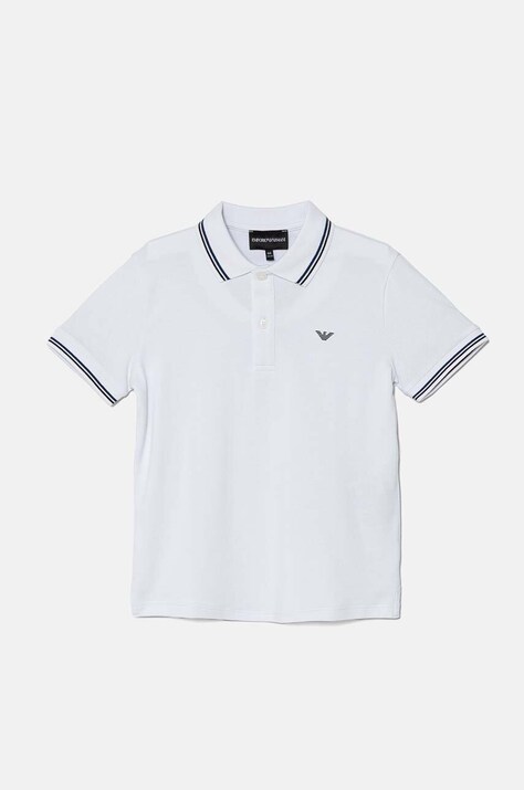 Detské polo tričko Emporio Armani biela farba, s potlačou, 8N4FB3 1JPTZ