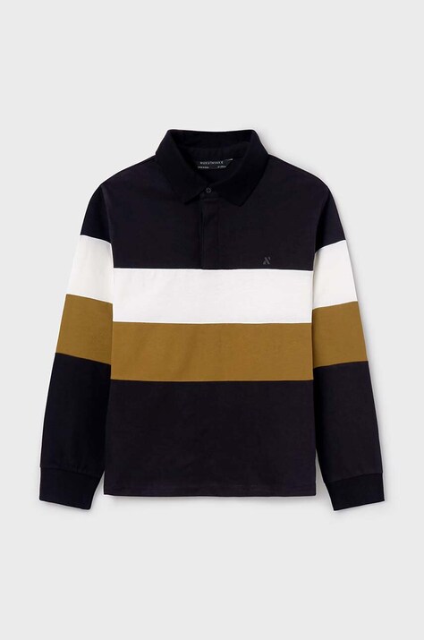 Дитячий лонгслів Mayoral колір чорний візерунок 7101