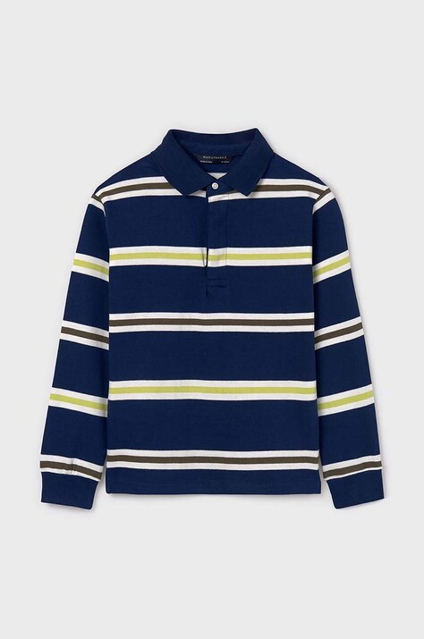 Mayoral tricou polo copii culoarea albastru marin, modelator, 7102