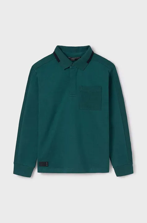 Παιδικό πουκάμισο πόλο Mayoral χρώμα: πράσινο, 7105