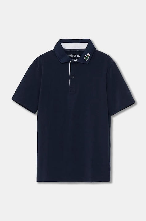 Lacoste tricou polo copii culoarea albastru marin, neted, DJ7429