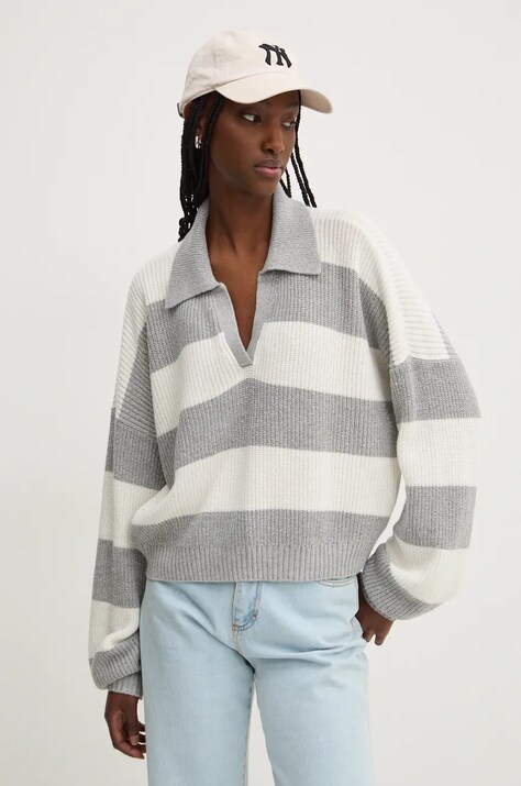 Pulover Hollister Co. za žene, boja: siva, KI350-4171