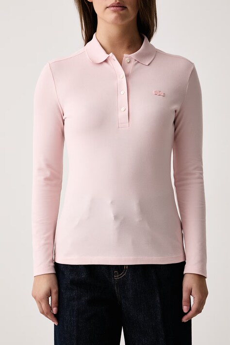 Lacoste Longsleeve damski bawełniany z elastanem różowy PF5464