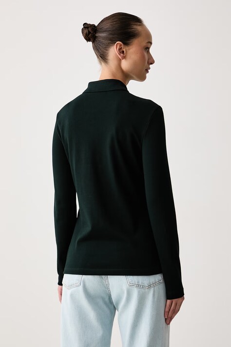 Lacoste Longsleeve damski bawełniany z elastanem zielony PF5464