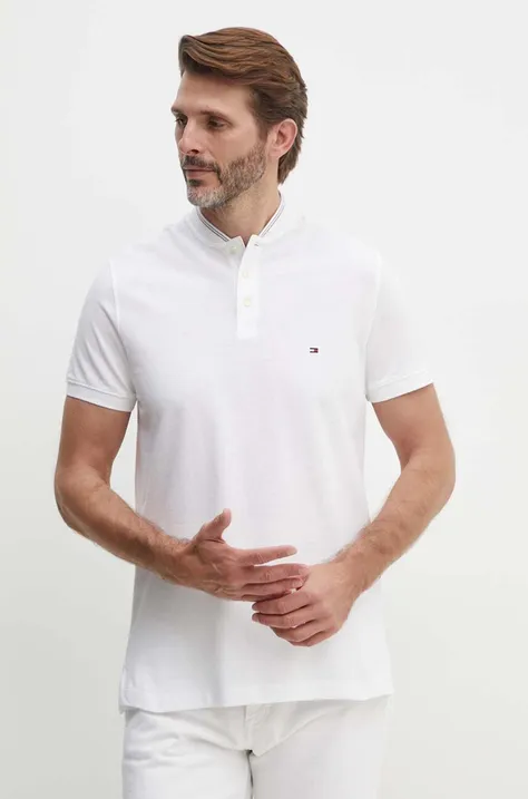 Bavlnené polo tričko Tommy Hilfiger biela farba, jednofarebné, MW0MW35589