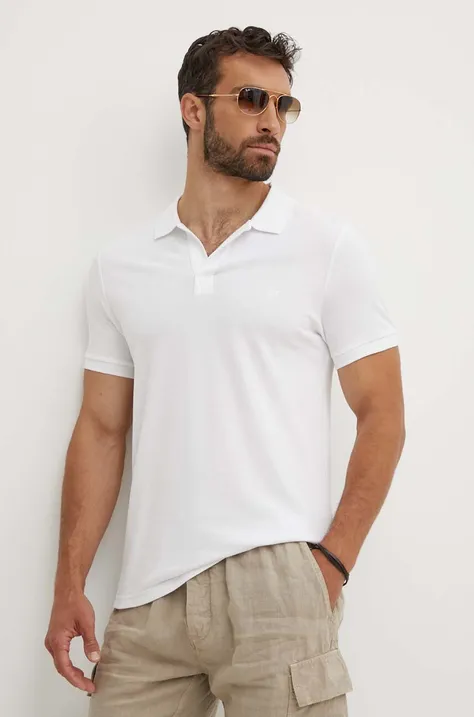 Bavlnené polo tričko Vilebrequin PALATIN biela farba, jednofarebné, PLTH2N00
