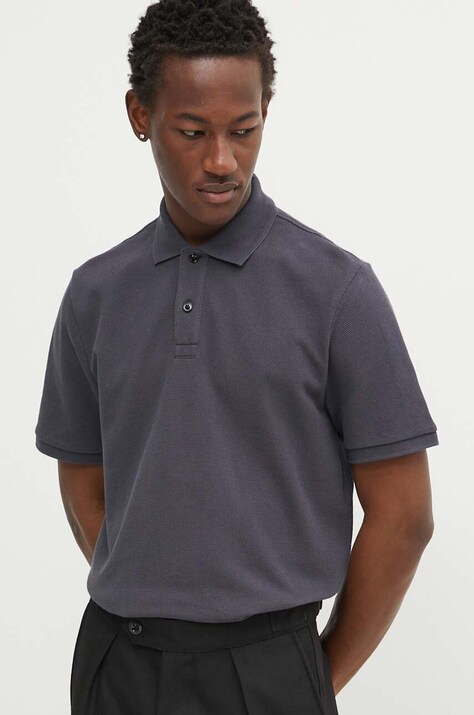 G-Star polo de bumbac culoarea gri, uni, D22783-D287