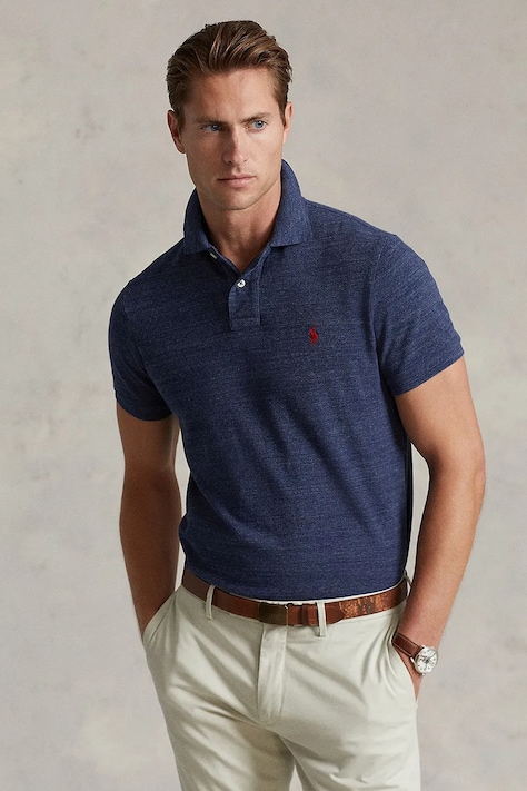 Polo Ralph Lauren polo bawełniane kolor granatowy melanżowy 710666998