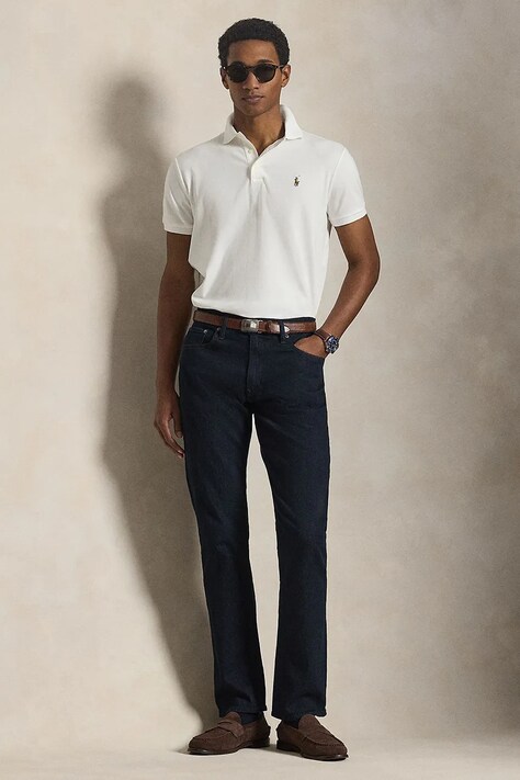 Polo Ralph Lauren Тениска с яка мъжка от памук бяла 710713130