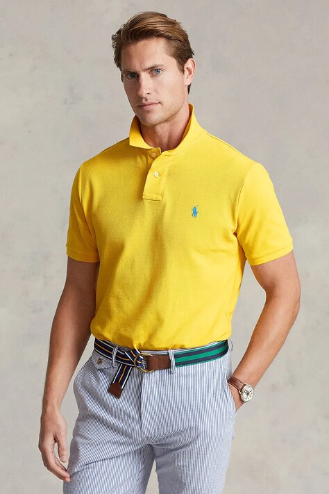 Polo Ralph Lauren pamut póló sárga, sima, 710795080