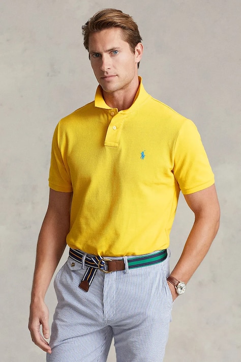 Polo Ralph Lauren pamut póló sárga, sima, 710795080