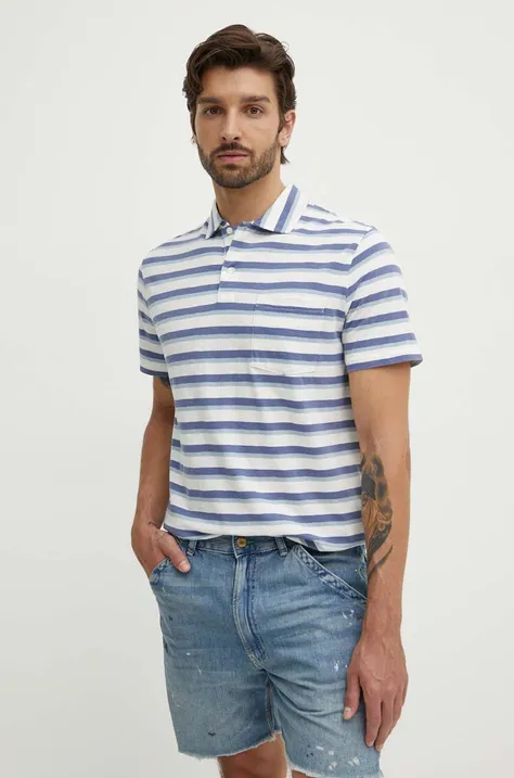 Bavlnené polo tričko Polo Ralph Lauren tmavomodrá farba, vzorované, 710941993