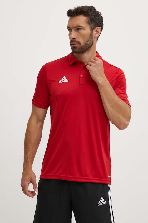 adidas Performance polo treningowe Entrada 22 kolor czerwony gładki H57489