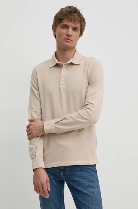 United Colors of Benetton camicia a maniche lunghe uomo colore beige 3WG9U3026