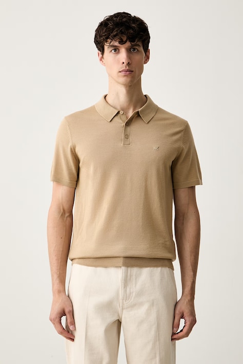 Michael Kors polo męskie wełniane beżowe CT460C47AP