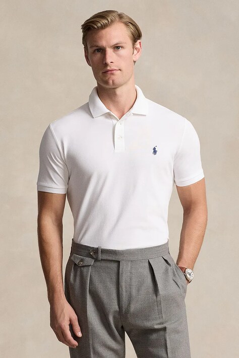 Поло Polo Ralph Lauren мужское цвет бордовый однотонное 710941439