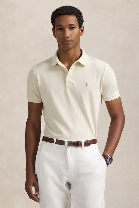 Polo Ralph Lauren Polo męskie bawełniane z elastanem beżowe 710941439