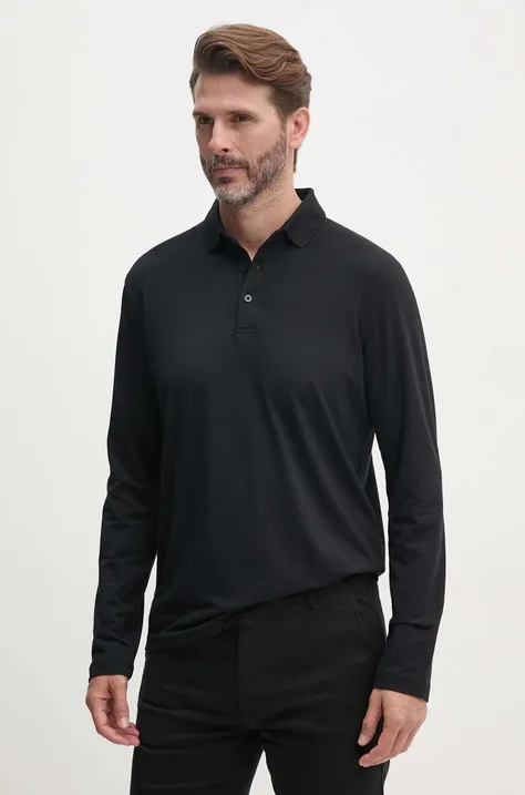 Tričko s dlhým rukávom Sisley pánske, čierna farba, jednofarebné, 32WHS300R