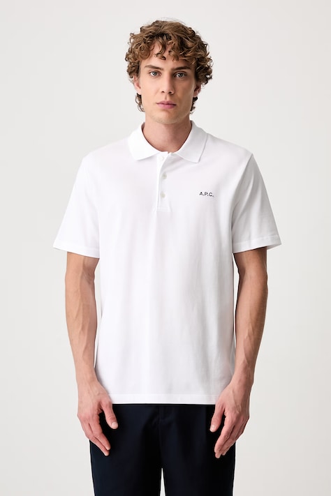 A.P.C. πόλο Ανδρικό βαμβακερό GOTS λευκό COGWZ.H26342
