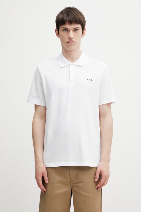 A.P.C. Polo standard GOTS in cotone da uomo bianco COGWZ.H26342