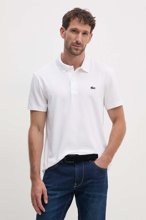 Поло Lacoste мужской цвет бежевый однотонный DH5522