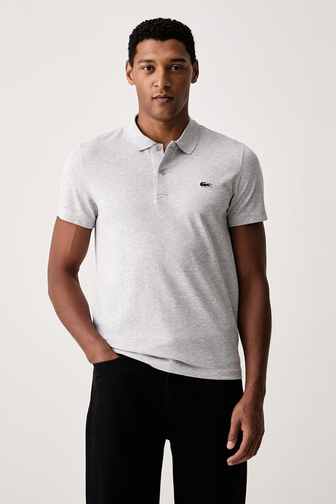 Lacoste polo majica moška z bombažem siva DH5522