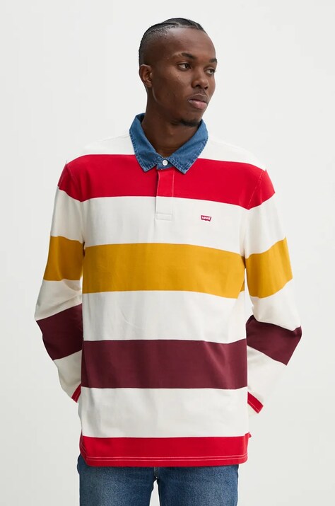 Levi's longsleeve din bumbac culoarea bej, modelator, A3120