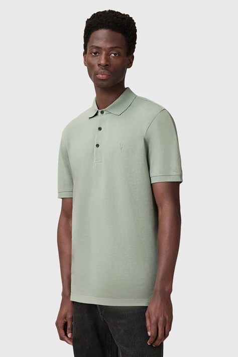AllSaints polo de bumbac REFORM culoarea bordo, uni, M075PB