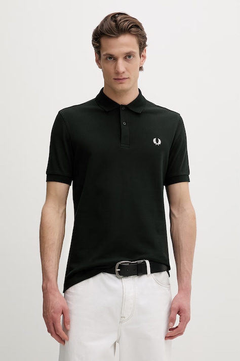 Fred Perry polo bawełniane męski kolor zielony gładki M6000.T50