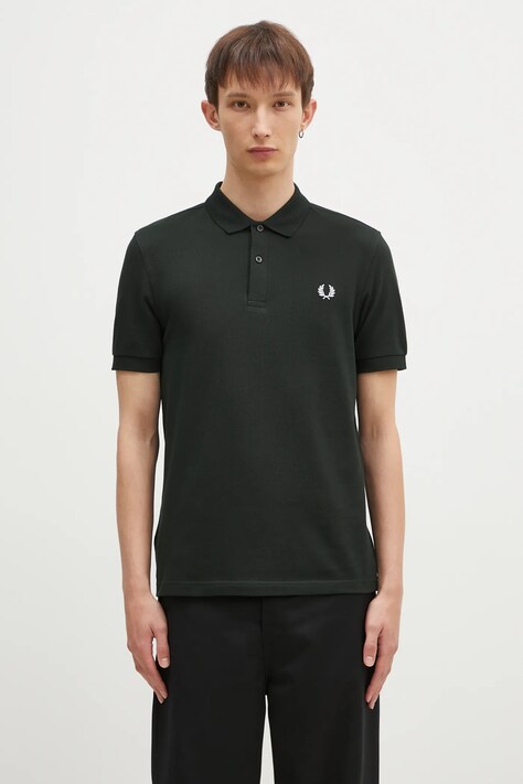 Fred Perry polo bawełniane męski kolor zielony gładki M6000.T50