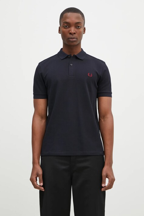 Fred Perry polo bawełniane kolor granatowy gładki M6000.V73