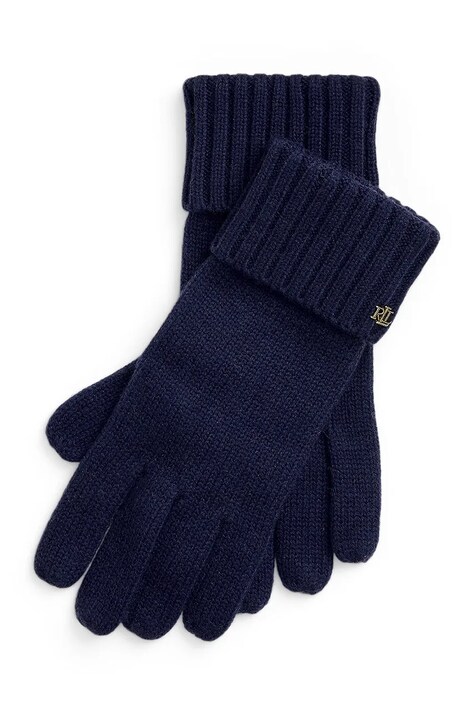 Lauren Ralph Lauren manusi din amestec de lana culoarea albastru marin, 454960058