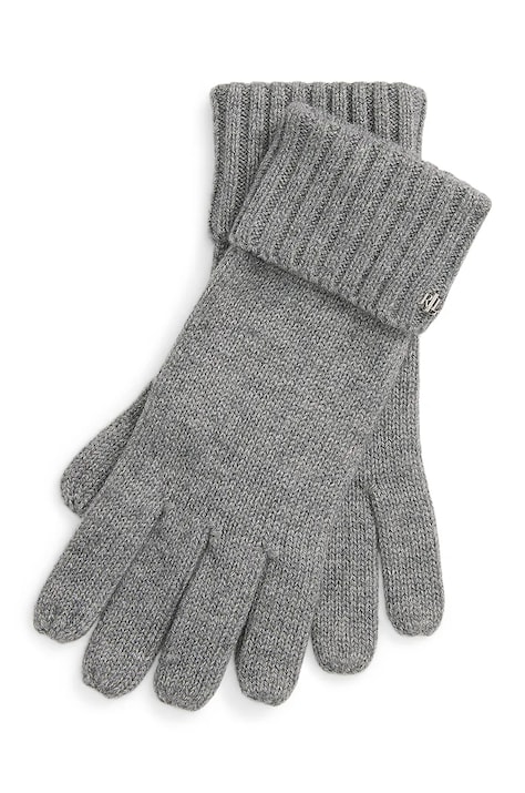 Lauren Ralph Lauren guanti con aggiunta di lana colore grigio 454960058