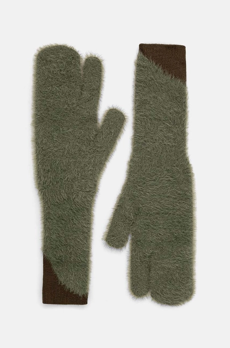 MM6 Maison Margiela wool blend gloves green color S62TS0062.M13073