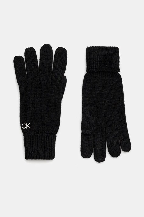 Вовняні рукавички Calvin Klein колір чорний K60K612618