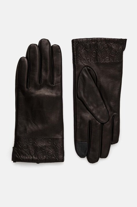 Кожаные перчатки Calvin Klein женские цвет чёрный K60K612631