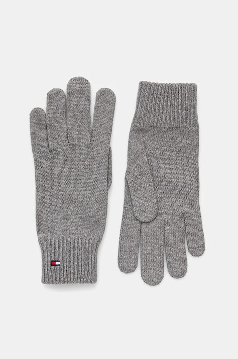 Tommy Hilfiger manusi din amestec de casmir culoarea gri, AW0AW16435
