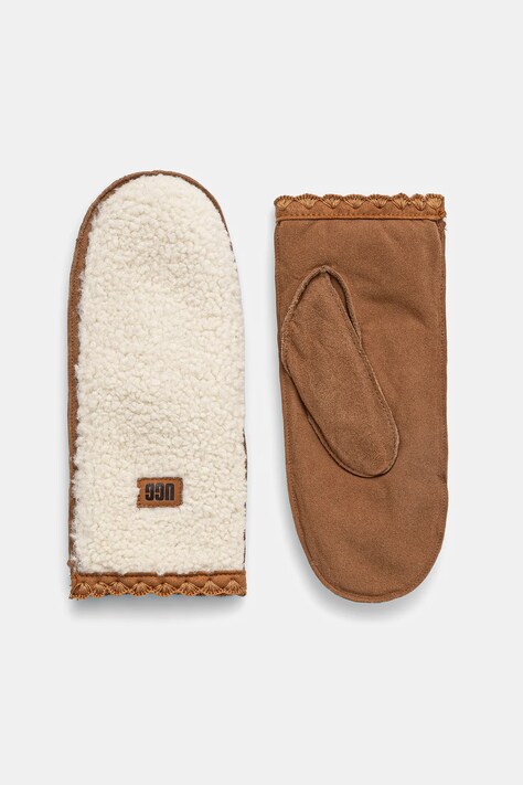 Замшевые перчатки UGG цвет бежевый 101031