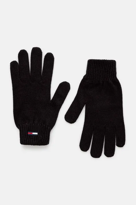 Pamučne rukavice Tommy Jeans boja: crna, AW0AW16778
