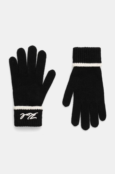 Перчатки с примесью шерсти Karl Lagerfeld цвет чёрный 246W3601