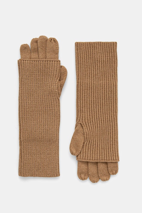 Перчатки с примесью шерсти MICHAEL Michael Kors цвет коричневый 539825