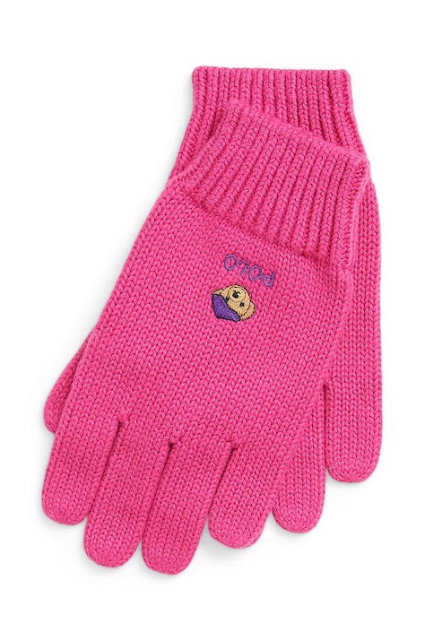 Polo Ralph Lauren manusi de bumbac pentru copii culoarea roz, 313950737001