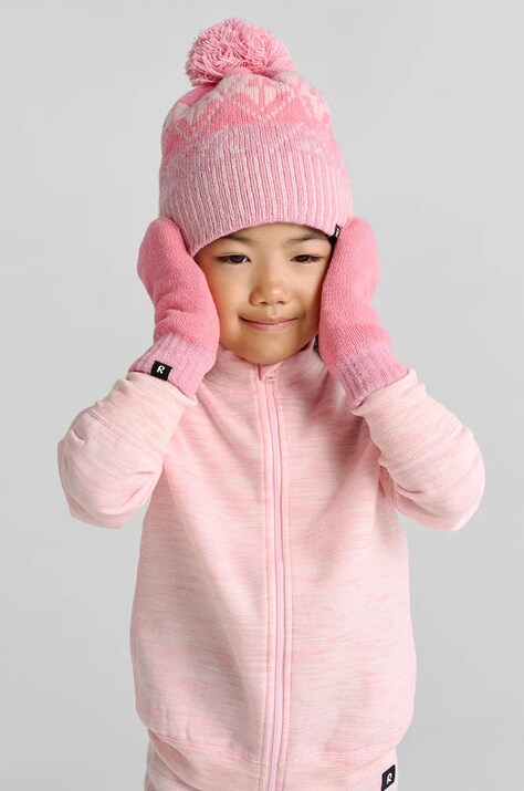 Детские шерстяные перчатки Reima Luminen цвет розовый 5300008B