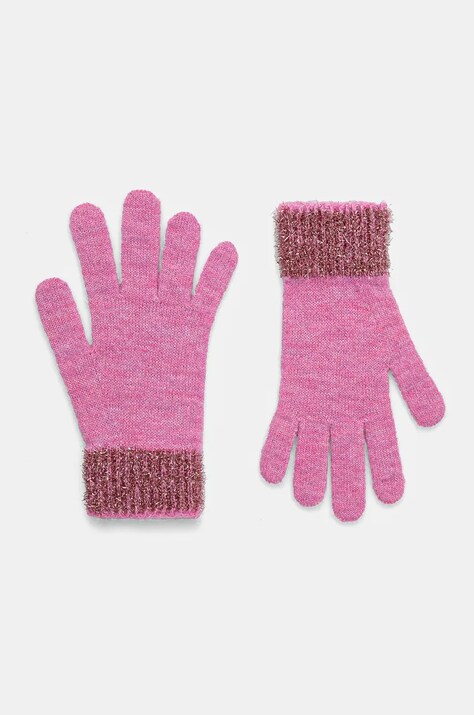United Colors of Benetton rękawiczki z domieszką wełny dziecięce kolor różowy 116QQG00P