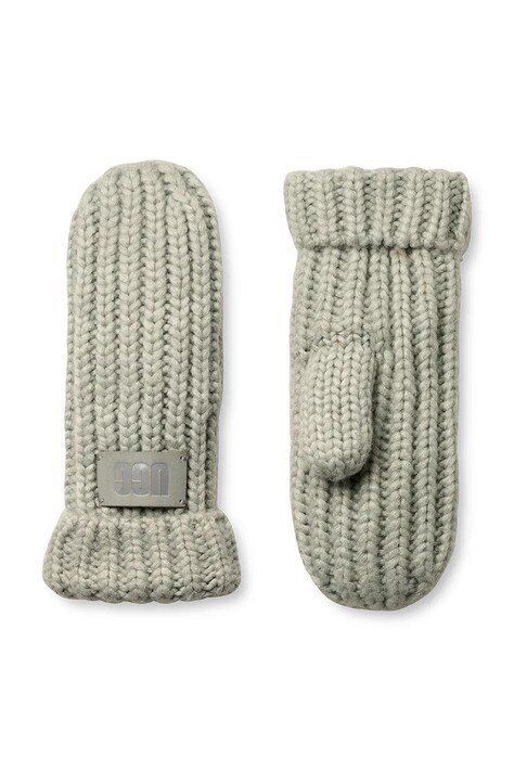 UGG rękawiczki z domieszką wełny dziecięce CHUNKY MITTEN kolor szary 100030